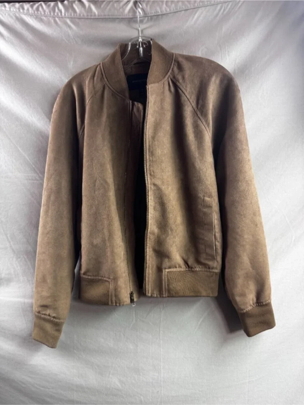 Mens Banana Republic Faux Sude Zip Up Jacket XS